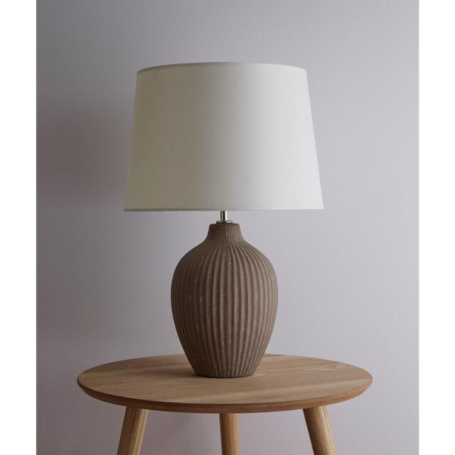 K Living Nora 51cm Brown Ceramic Table Lamp With Cream Shad