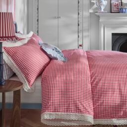 Cath Kidston Painted Gingham Lace Cotton Duvet Cover Set - thumbnail 2