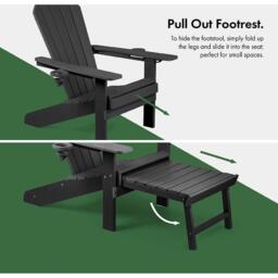 VonHaus Westport Black Adirondack Chair - thumbnail 4