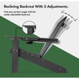 VonHaus Westport Black Adirondack Chair - thumbnail 5