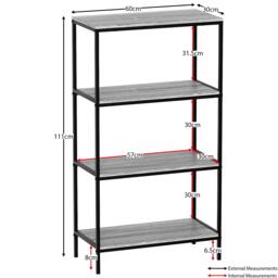 Lassic Vida Designs Brooklyn 4 Tier Bookcase - thumbnail 2
