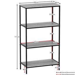 Lassic Vida Designs Brooklyn 4 Tier Bookcase - thumbnail 2