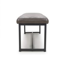 Shankar Archer Leather Effect Grey Bench - thumbnail 3