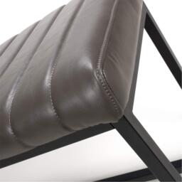 Shankar Archer Leather Effect Grey Bench - thumbnail 4