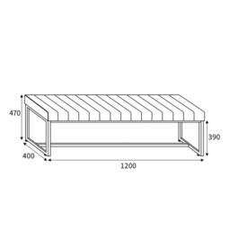 Shankar Archer Leather Effect Grey Bench - thumbnail 5