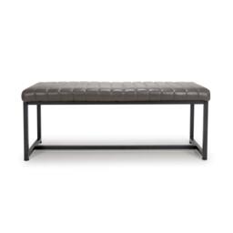 Shankar Archer Leather Effect Grey Bench - thumbnail 2