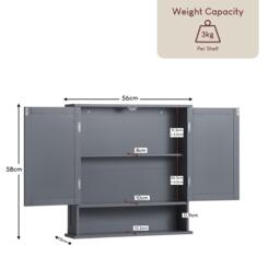 Lassic Priano 2 Door Mirrored Wall Cabinet With Shelf - thumbnail 2