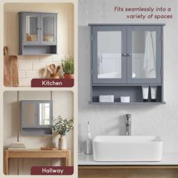 Lassic Priano 2 Door Mirrored Wall Cabinet With Shelf - thumbnail 6