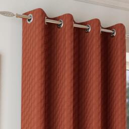 Enhanced Living Tokyo Orange Room Darkening Velvet Eyelet Curtains - thumbnail 2