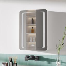 Kabinet UK Smart Rectangle Wall Mounted LED Mirror Cabinet - thumbnail 1