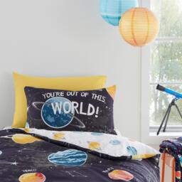 Bedlam Outer Space Kids Night Glow Duvet Cover Set Black - thumbnail 3