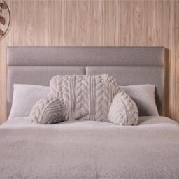 Downland Cable Knit Teddy Fleece Cuddle Cushion - thumbnail 4