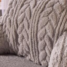 Downland Cable Knit Teddy Fleece Cuddle Cushion - thumbnail 3