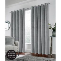 Enhanced Living Hampton Velvet 100% Blackout Thermal Ring Curtain
