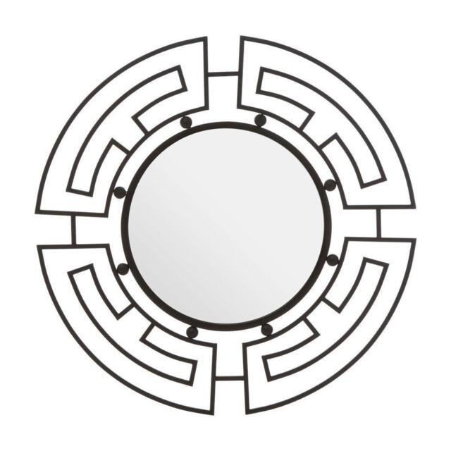 Interiors by Premier Jalal Black Metal Frame Round Wall Mirror - image 1