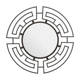 Interiors by Premier Jalal Black Metal Frame Round Wall Mirror