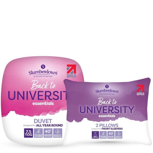 Slumberdown Back To University Essentials Duvet + 2 Pillows - image 1