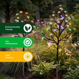 Streetwize Set of 2 Solar Flower Tree Light - thumbnail 4