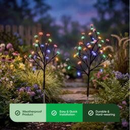 Streetwize Set of 2 Solar Flower Tree Light - thumbnail 7