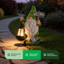 Streetwize Gonk Ornament With Solar LED Lantern & Welcome Sig - thumbnail 4