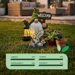 Streetwize Gonk Ornament With Solar LED Lantern & Welcome Sig - thumbnail 7