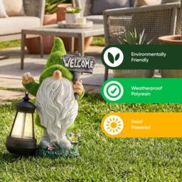 Streetwize Gonk Ornament With Solar LED Lantern & Welcome Sig - thumbnail 5