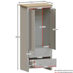 Lassic Vida Designs Arlington 2 Door 2 Drawer Wardrobe - thumbnail 2