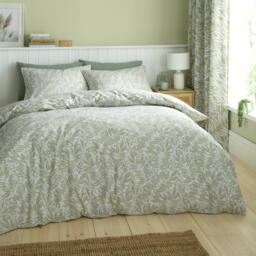 Catherine Lansfield Sorrel Leaf Reversible Duvet Cover Set - thumbnail 2