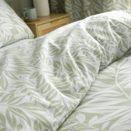 Catherine Lansfield Sorrel Leaf Reversible Duvet Cover Set - thumbnail 4