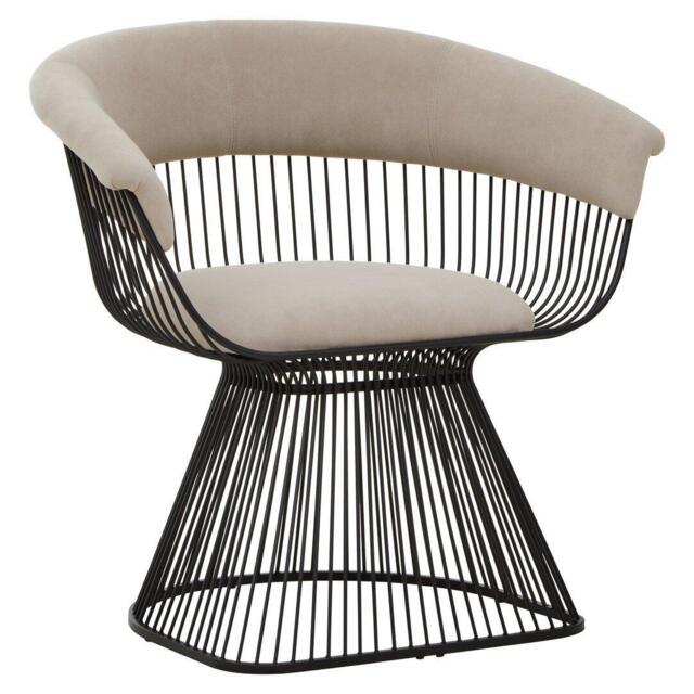 Fifty Five South Vogue Mink Velvet and Black Frame Chair - image 1