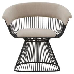 Fifty Five South Vogue Mink Velvet and Black Frame Chair - thumbnail 3