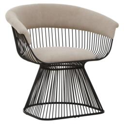 Fifty Five South Vogue Mink Velvet and Black Frame Chair