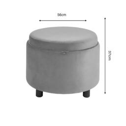 GFW Leylani Tray Table Storage Stool Grey - thumbnail 8