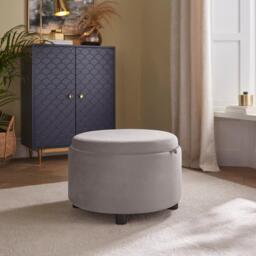 GFW Leylani Tray Table Storage Stool Grey - thumbnail 1