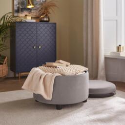 GFW Leylani Tray Table Storage Stool Grey - thumbnail 3