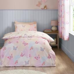 Catherine Lansfield Ombre Butterflies Reversible Duvet Cover Set