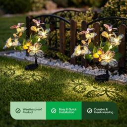 Streetwize Pack of 2 Solar Butterfly Decoration Light - thumbnail 3