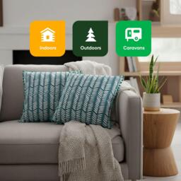 Streetwize Outdoor Teal Fern Scatter Cushions - thumbnail 7