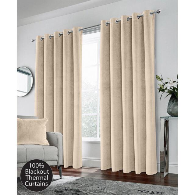 Enhanced Living Hampton Velvet 100% Blackout Thermal Ring Curtain - image 1