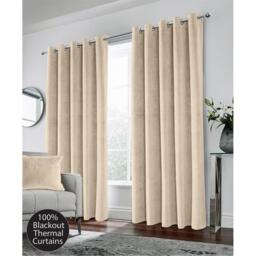 Enhanced Living Hampton Velvet 100% Blackout Thermal Ring Curtain - thumbnail 1