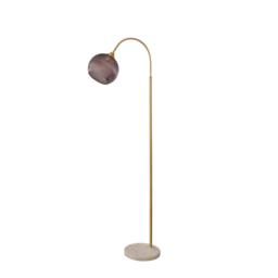 Lighting Collection Naomi Ribbed Glass Floor Lamp - thumbnail 3