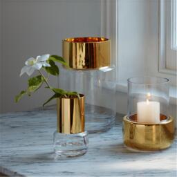 LSA Aurum Vase - Clear/Gold - thumbnail 5