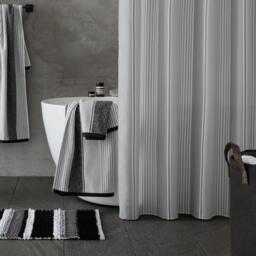 Catherine Lansfield Textured Stripe Shower Curtain - thumbnail 1