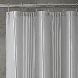 Catherine Lansfield Textured Stripe Shower Curtain - thumbnail 2
