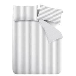 Catherine Lansfield Brushed Stripe Cotton Reversible Duvet Cover Set - thumbnail 6