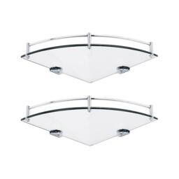 LIFE IDEAS 1 Tier Bathroom Glass Corner Shelf Wall Mounted - thumbnail 4