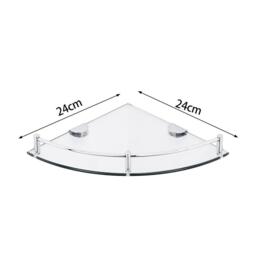 LIFE IDEAS 1 Tier Bathroom Glass Corner Shelf Wall Mounted - thumbnail 5