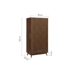 Birlea Herringford 2 Door 1 Drawer Wardrobe - thumbnail 8