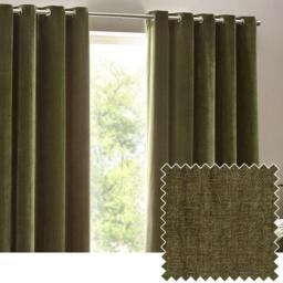 Yard Heavy Chenille Fully Lined Eyelet Curtains - thumbnail 1