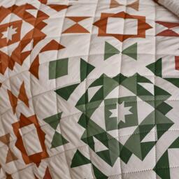 Catherine Lansfield Autumn Patchwork Geo Quilted Bedspread - thumbnail 2